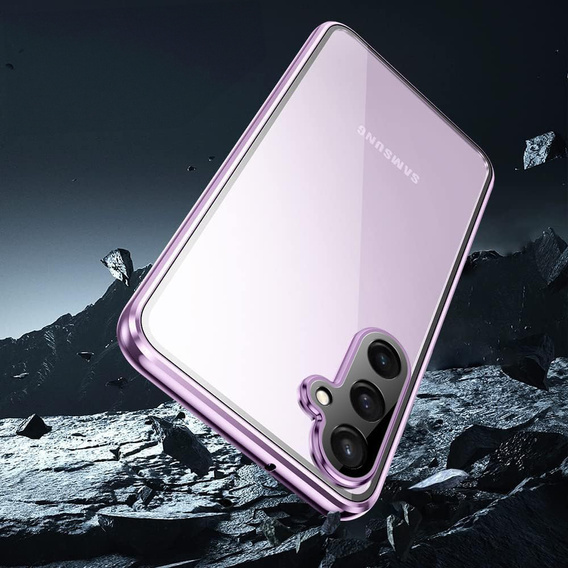 Etui do Samsung Galaxy S24 FE, Magnetic Dual Glass, fioletowe