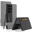 Etui GKK do Samsung Galaxy S25 Ultra z klapką, kieszenią i podstawką – szare