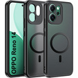 Etui Matt Case do Oppo Reno 14, do MagSafe, półprzezroczyste czarne