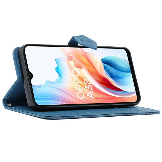 Etui z klapką do Oppo A38 4G / Oppo A18 4G, Mandala, niebieskie