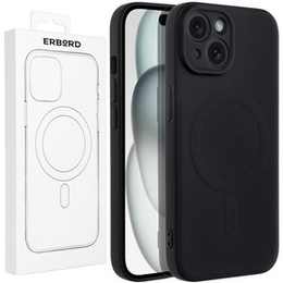 Etui do MagSafe ERBORD Silicone Mag Cover do iPhone 15, czarne