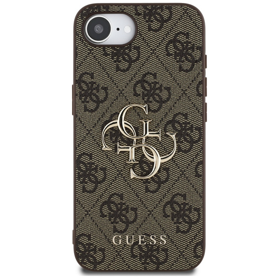 Etui GUESS do iPhone 16E, 4G Big Metal Logo, brązowe