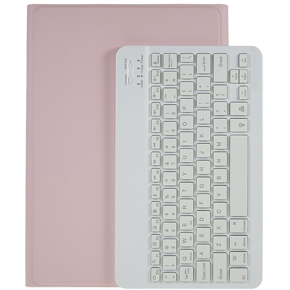 Etui z klawiaturą do Galaxy Tab S7+ Plus / S8+ Plus /S7 FE T730 T733, Pen Slot, różowe rose gold