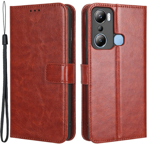 Etui z klapką do Infinix Hot 20i, Crazy Horse Wallet, brązowe