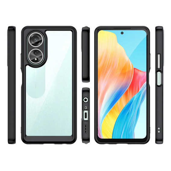 Etui do Oppo A58 4G, Fusion Hybrid, przezroczyste / czarne