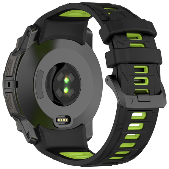 Pasek silikonowy do Garmin Instinct 3 Solar / Instinct 3 AMOLED 50 mm, sportowy – czarno-zielony