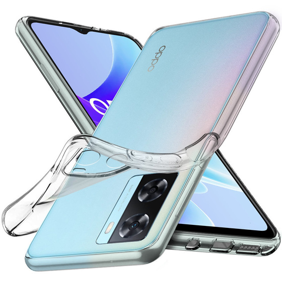 Zestaw Etui do Oppo A57s, Slim Case cienkie przezroczyste + szkło