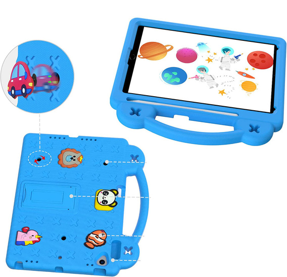 Etui do iPad 10.2" 2021/2020/2019 (9/8/7 gen.) / Air 10.5" 2019 (3 gen.) , Cute Patterns, z podstawką, Niebieskie