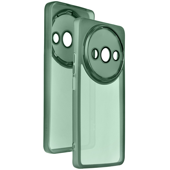 Etui silikonowe do Xiaomi Redmi A3, z ochroną aparatu, przezroczyste / zielone