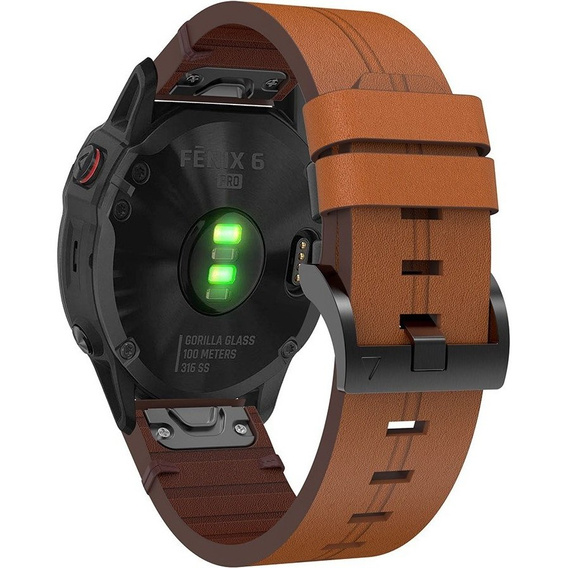 Skórzany Pasek Quickfit do Garmin Fenix 22mm, Brązowy