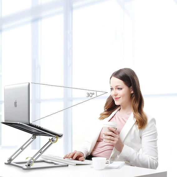 Aluminiowa podstawka do laptopa, stojak Tech-Protect  - Szary