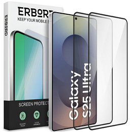 2x Szkło Hartowane ERBORD 3D do Samsung Galaxy S25 Ultra – pełna ochrona zakrzywionego ekranu