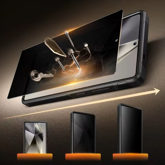 Etui do Samsung Galaxy S25 Ultra, Shell 2in1, czarne + Szkło Prywatyzujące