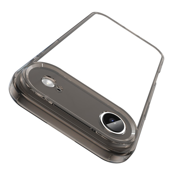 Etui silikonowe do iPhone 17 Air, z twardym tyłem, przydymione czarne