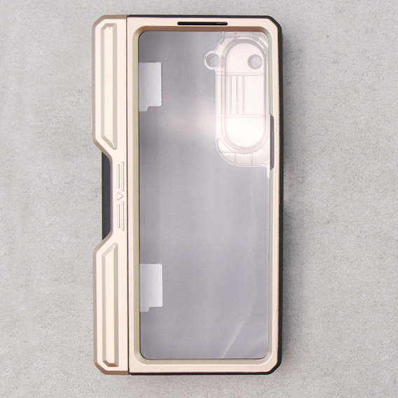 Etui do Samsung Galaxy Z Fold5 5G, Kickstand case, z podstawką i szkłem, złote