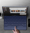 Etui z klawiaturą do Samsung Galaxy Tab S10+/ S9+/ S8+/ S7+/ S7 FE, Dexnor Magnetic Keyboard Touchpad, niebieskie