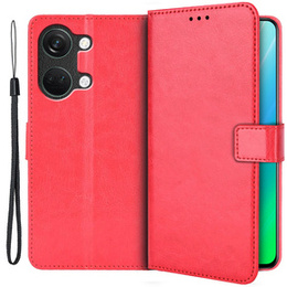 Etui z klapką do OnePlus Nord 3 5G, Crazy Horse Wallet, czerwone