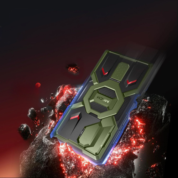 Etui Tongate MECH MagSafe Series zielone do Samsung Galaxy S24 Ultra