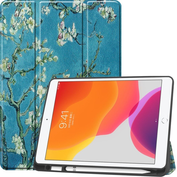 Etui do iPad 10.2" 2021/2020/2019 (9/8/7 gen.), Smartcase z miejscem na rysik, cherry blossom