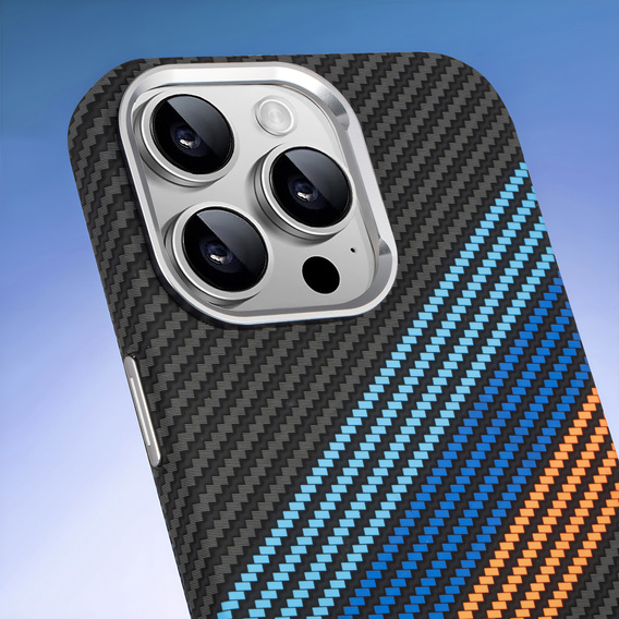 Etui do iPhone 15 Pro, Carbon Fiber MagSafe, granatowe