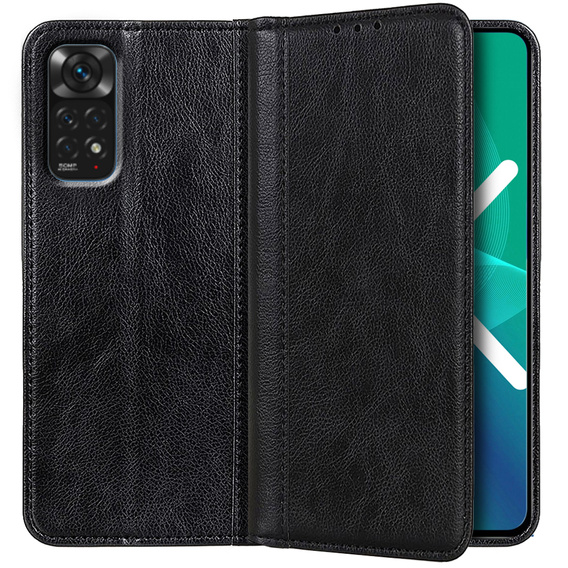 Etui do Xiaomi Redmi Note 11/11S, Wallet Litchi Leather, czarne