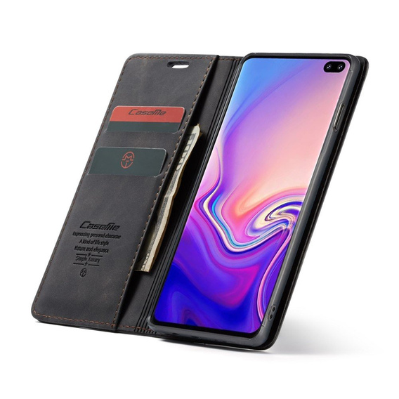 Etui CASEME do Samsung Galaxy S10 Plus, Leather Wallet Case, czarne
