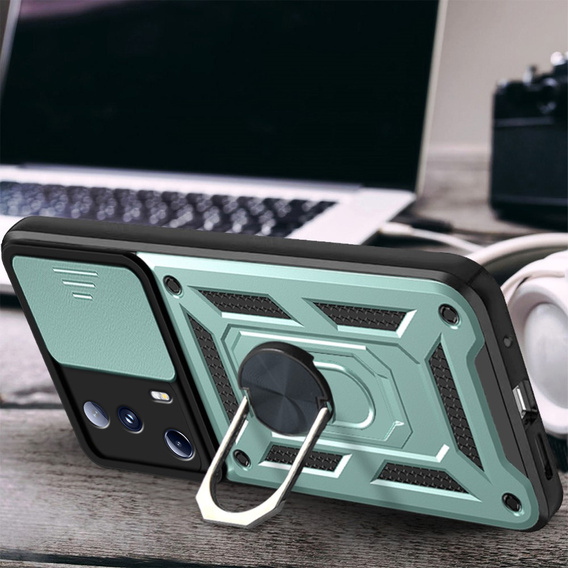 Etui pancerne do Xiaomi 13 Lite, CamShield Slide, zielone