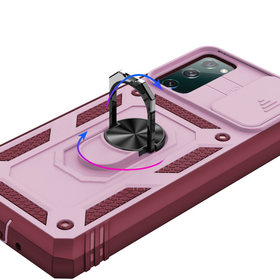 Etui pancerne do Samsung Galaxy S20 FE, CamShield Slide, różowe