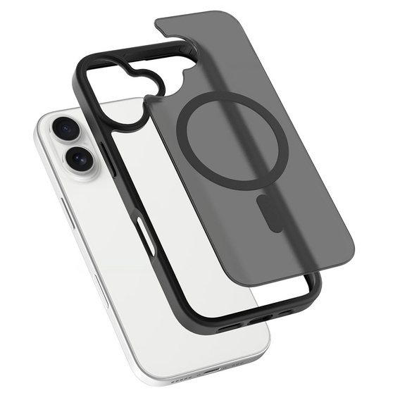 Etui Matt Case do iPhone 17, do MagSafe, półprzezroczyste czarne