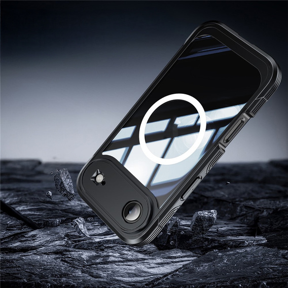 Etui do iPhone Air, Shockproof, ze szkłem, do MagSafe, czarne