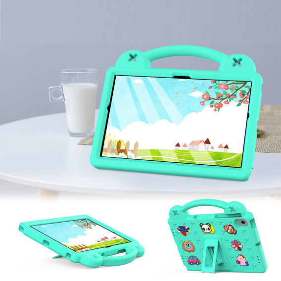 Etui do Samsung Tab A8 X200 / X205, Cute Patterns, z podstawką, Zielone