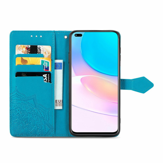 Etui z klapką do Huawei nova 8i, Mandala, niebieskie