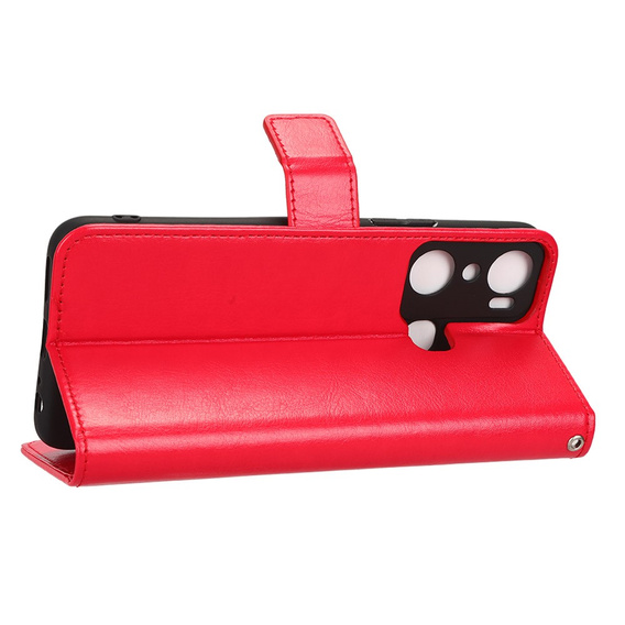 Etui z klapką do Infinix Hot 20i, Crazy Horse Wallet, czerwone