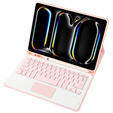 Etui z klawiaturą do iPad Pro 11" 2024 (5 gen.), Leather Pen Slot TouchPad, różowe