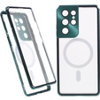Etui Magnetic Dual Glass MagSafe do Samsung Galaxy S21 Ultra, zielone