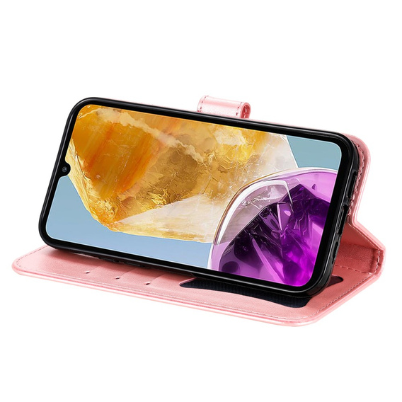 Etui z klapką do Samsung Galaxy M15 5G, Mandala, różowe