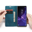 Etui CASEME do Samsung Galaxy S9 Plus, Leather Wallet Case, niebieskie