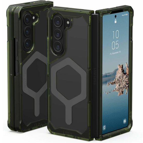 Etui Urban Armor Gear do Galaxy Z Fold 5 5G, Plyo MagSafe, przezroczyste / zielone