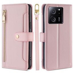 Etui z klapką do Xiaomi 13T / 13T Pro / Redmi K60 Ultra Wallet Zipper Pocket, różowe