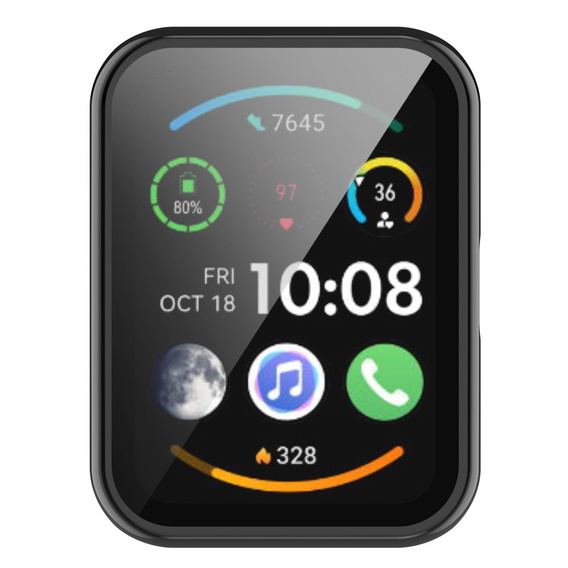 2w1 Etui + Szkło Hartowane do Huawei Watch Fit / Fit SE, czarne
