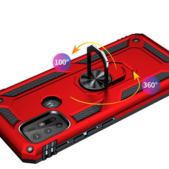 Etui pancerne do Motorola Moto G10/G30, Nox Case Ring, czerwone
