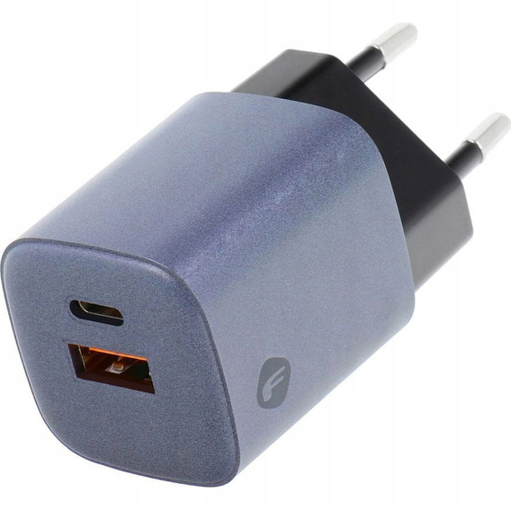 Forcell Ładowarka Sieciowa USB-A / USB-C 3A GaN 33W PD QC 4.0, szara