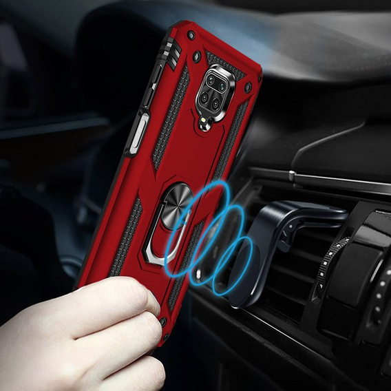 Etui pancerne do Xiaomi Redmi Note 9S / 9 Pro, Nox Case Ring, czerwone