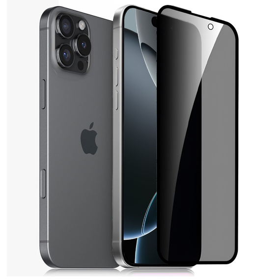 Szkło hartowane prywatyzujące ERBORD 9H Easy App Anti-Peep do iPhone 17 Pro / 17 / 16 Pro