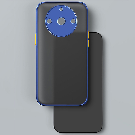 Etui silikonowe do Realme 11 Pro / 11 Pro +, z ochroną aparatu, przezroczyste / niebieskie
