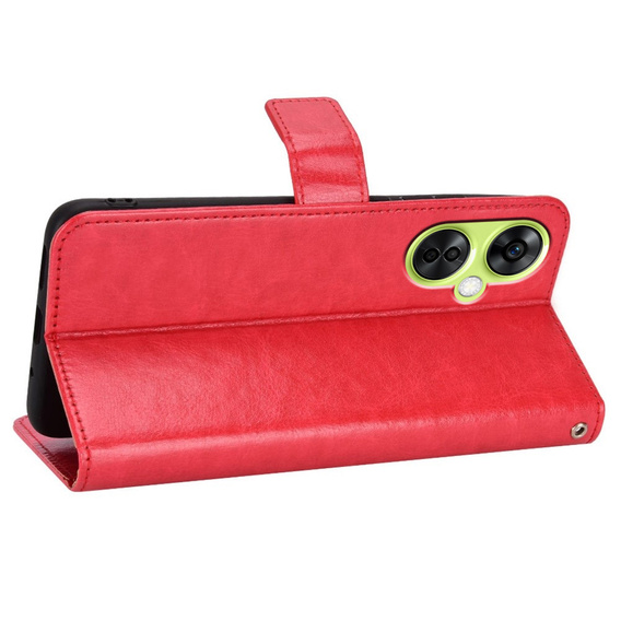 Etui z klapką do OnePlus Nord CE 3 Lite 5G, Crazy Horse Wallet, czerwone