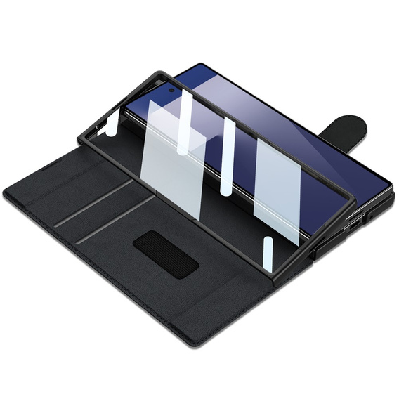 Etui portfelowe z klapką czarne do Samsung Galaxy Z Fold 7 5G