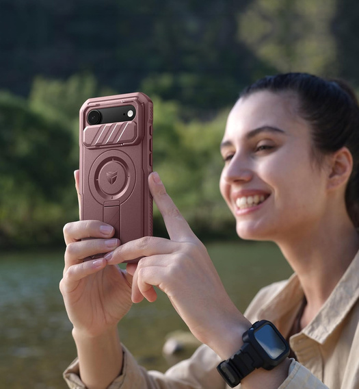 Etui Dexnor pancerne z podstawką i przesłoną aparatu, do MagSafe do iPhone 17 Air