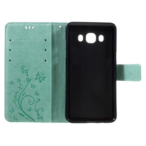 Etui z klapką do Samsung Galaxy J5 2016, Butterfly, zielone