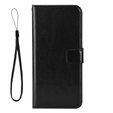 Etui z klapką do Xiaomi Poco M7 Pro 5G, Crazy Horse Wallet, czarne